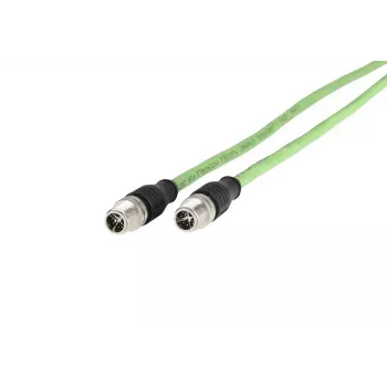 Industriālais Ethernet savienojuma kabelis METZ CONNECT 142M2X11020, 2,0 m, M12 X-kodēts, Cat.6A, PUR