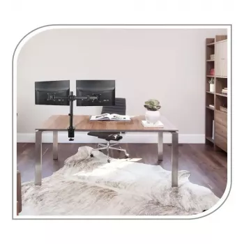 PureMounts PM-OFFICE-02 monitora statnis / pamatne 68.6 cm (27 collas) Galda Melns