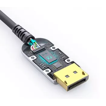 FiberX HDMI kabelis FX-I350-015 15m Type A vīriešu 2.0 18Gbit/s Melns Sudrabs