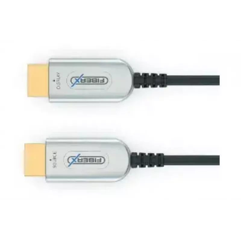 FiberX HDMI kabelis FX-I350-015 15m Type A vīriešu 2.0 18Gbit/s Melns Sudrabs