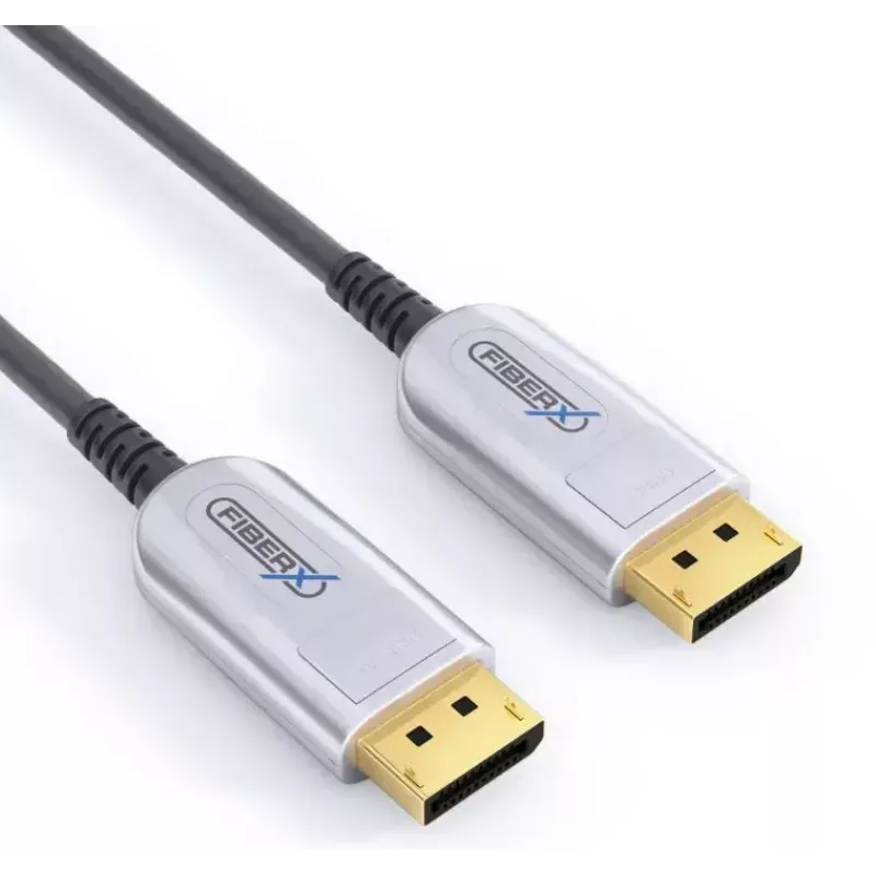 FiberX HDMI kabelis FX-I350-015 15m Type A vīriešu 2.0 18Gbit/s Melns Sudrabs