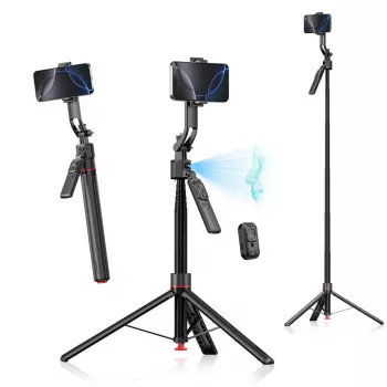 Statīvs 4smarts 541772 viedtālrunim un digitālajai kamerai, 3 kājas, max augstums 176 cm, svars 560 g, melns