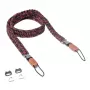Fotokameras siksna Genius C-Rope Traveler, neilons, melna/sarkana, max 100 cm