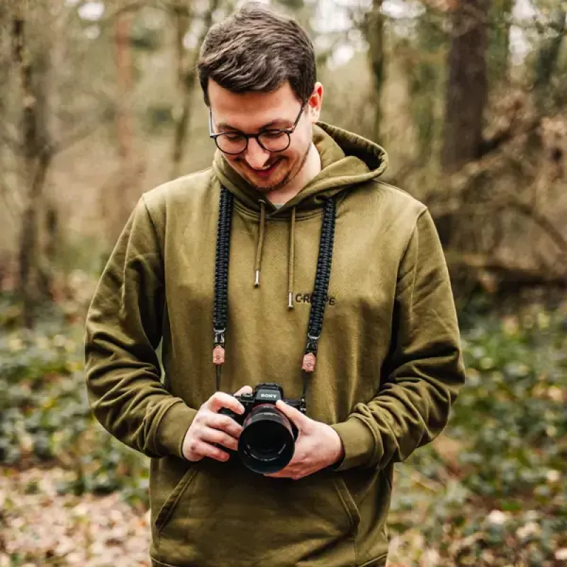 C-ROPE Traveler Paracord fotoaparāta siksna, 125 cm, Silent Black