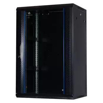 Sienas stiprinājuma skapis Rockstable RS19-6418 18U 19 collu, rūdīts stikls