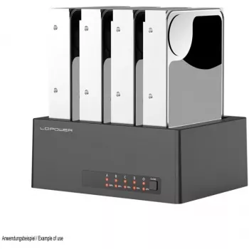 HDD dokstacija LC-Power LC-DOCK-U3-4B-V2 ar USB 3.0 un vairāku slotu atbalstu