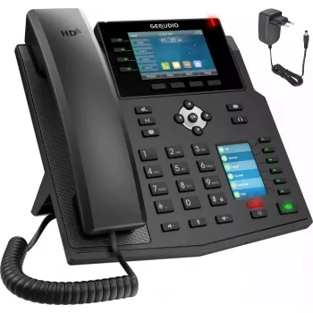 IP telefons GEQUDIO GX5+ ar ārējo barošanas bloku WA9550