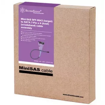 SILVERSTONE CPS05-RE Mini SAS SFF-8643 uz 4×SATA kabelis 0.6 m
