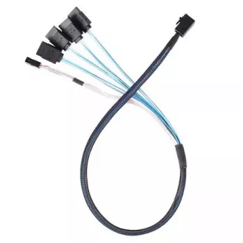 SILVERSTONE CPS05-RE Mini SAS SFF-8643 uz 4×SATA kabelis 0.6 m