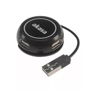 USB Hubs Akasa Connect4C 4-IN-1 Melns
