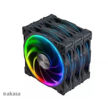 Akasa SOHO AR LED 12 cm RGB 3 gabalu korpusa ventilatoru komplekts