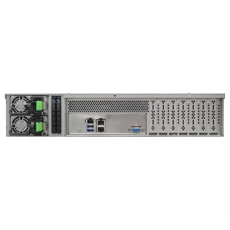 Servera barebone ASRock 2U12L2S-SIENA (2U) — AMD SoC, Socket SP6, 12×3.5 collu + 2×2.5 collu sloti, 800W barošanas bloks, DDR5 līdz 96GB
