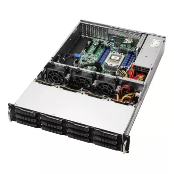Servera barebone ASRock 2U12L2S-SIENA (2U) — AMD SoC, Socket SP6, 12×3.5 collu + 2×2.5 collu sloti, 800W barošanas bloks, DDR5 līdz 96GB