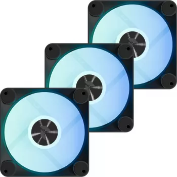 Korpusa ventilators APNX FP1-R 120 mm, melns, reversā gaisa plūsma, 3 gab.