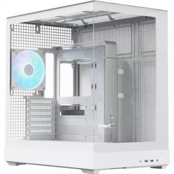 Torņa PC korpuss APNX V2-F-WT-v1, balts, trīs rūdīta stikla paneļi