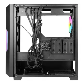 PC korpuss AZZA Guardian Glass Midi Tower — melns, ATX/Micro-ATX/ITX/EATX, atbalsta 3.5 inch×2 / 2.5 inch×4, priekšā 120/140 mm ventilatori