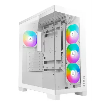 PC Midi Tornis AZZA Cove (CSAZ-570W) — Melns, ATX/Micro-ITX/ITX, 3x120mm sānu ventilatori, 1x120mm aizmugures ventilators, atbalsta 2.5 inch un 3.5 inch diskus