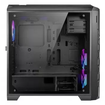 PC korpuss AZZA STORM ARGB Full Tower — Melns, ATX/Micro-ATX/EATX, 2x 3.5 inch + 6x 2.5 inch sloti, ARGB ventilatori priekšā un aizmugurē