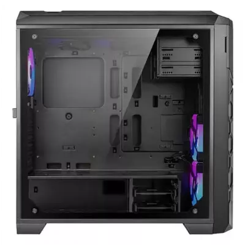 PC korpuss AZZA STORM ARGB Full Tower — Melns, ATX/Micro-ATX/EATX, 2x 3.5 inch + 6x 2.5 inch sloti, ARGB ventilatori priekšā un aizmugurē