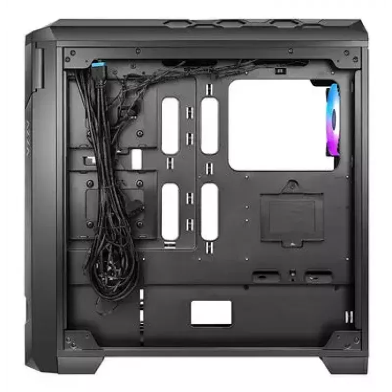 PC korpuss AZZA STORM ARGB Full Tower — Melns, ATX/Micro-ATX/EATX, 2x 3.5 inch + 6x 2.5 inch sloti, ARGB ventilatori priekšā un aizmugurē