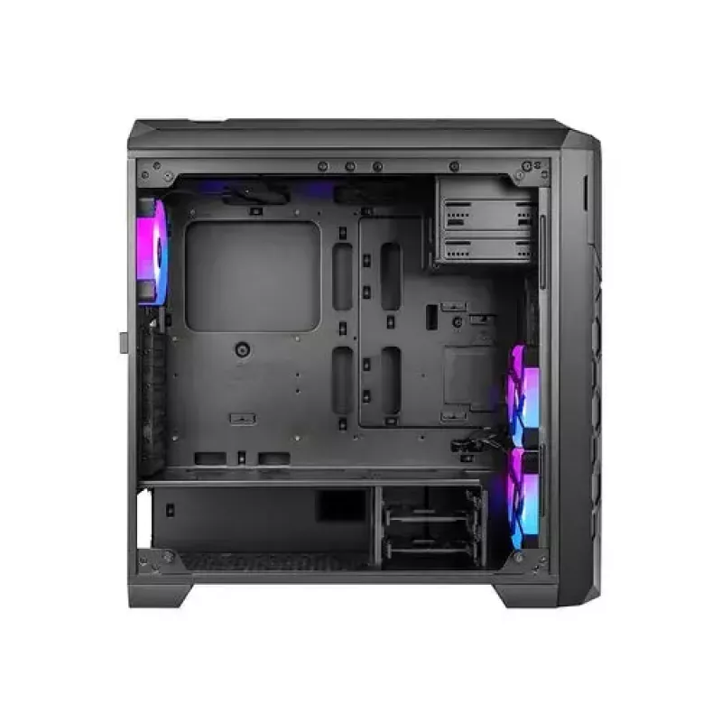 PC korpuss AZZA STORM ARGB Full Tower — Melns, ATX/Micro-ATX/EATX, 2x 3.5 inch + 6x 2.5 inch sloti, ARGB ventilatori priekšā un aizmugurē