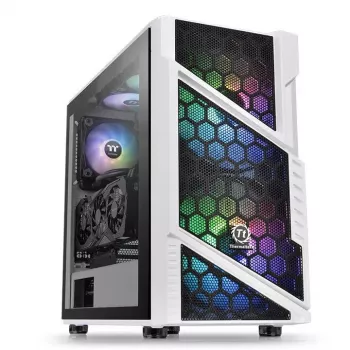 PC korpuss Thermaltake Commander C31 TG Snow ARGB Edition Midi Tower Melns, Balts