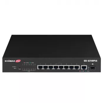 Pārvaldāms slēdzis Edimax GS-5210PLG 8 porti Gigabit Ethernet PoE Melns