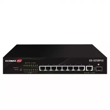 Pārvaldāms slēdzis Edimax GS-5210PLG 8 porti Gigabit Ethernet PoE Melns