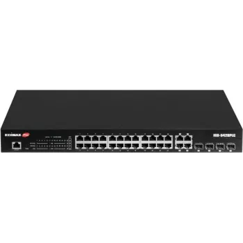 Tīkla slēdzis EDIMAX IGS-5428PLC 28 portu Gigabit PoE+ ar 4 kombinētajiem RJ45/SFP portiem