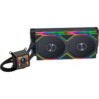 AiO šķidruma dzesētājs Lian Li Galahad II LCD 280 TL Wireless Black — 280 mm radiators, LCD sūknis, bezvadu kontrolieris