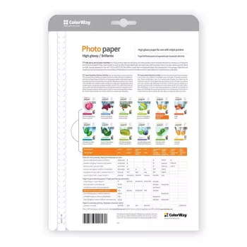 Foto papīrs A4 ColorWay PG230100A4 — spīdīgs 230 g/m², 100 loksnes, balts