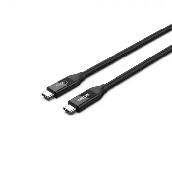 USB4 Gen 2x2 USB-C kabelis Unitek C14100BK-0.8M — 0,8 m, USB-C uz USB-C, 40 Gbit/s, melns