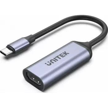 USB-C uz HDMI adapteris Unitek V1416B, pelēks, viena porta video izvade