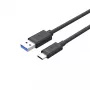 UNITEK USB kabelis C14103BK-1.5M USB 3.2 Gen 1 USB A USB C Melns 1.5m