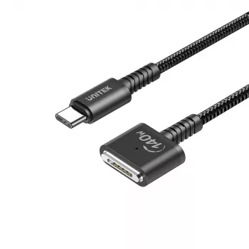 Strāvas kabelis UNITEK C14121BK-1M Melns MagSafe 3 USB-C 1m 28V 5A