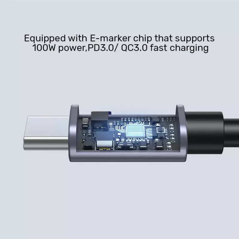 USB kabelis UNITEK C14123BK-1M 1m USB 2.0 Melns Pelēks