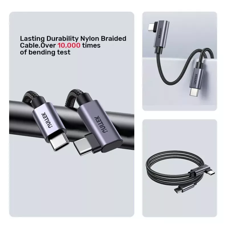 USB kabelis UNITEK C14123BK-1M 1m USB 2.0 Melns Pelēks