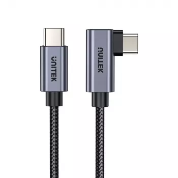 USB kabelis UNITEK C14123BK-3M USB 2.0 USB-C 3m Melns Pelēks