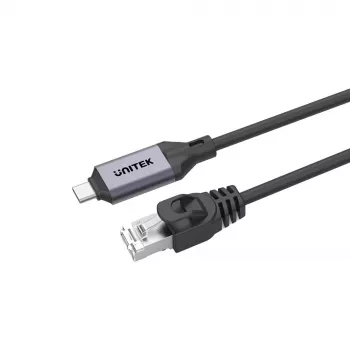Tīkla kabelis UNITEK C18148AGY01-5M USB-C uz RJ45 Cat6 5m Melns