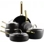 GreenPan CC008481-001 — 6-daļīgs pannu komplekts, melns un zelts
