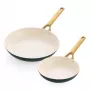 Pannu komplekts 2 gab. GreenPan Padova Reserve 20 cm un 26 cm - zaļš, nepiedegošs pārklājums
