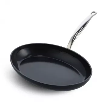 Universālā panna GreenPan Barcelona Pro Round, 330 mm diametrs, bez PFAS, melna