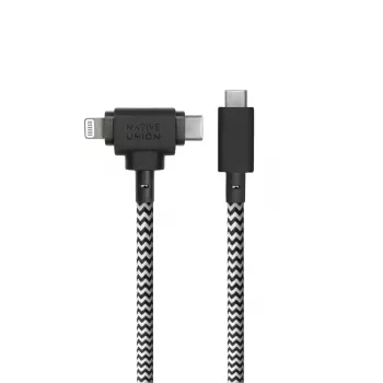 Native Union Belt Cable Duo USB-C uz USB-C / Lightning kabelis, 1,5 m, zaļš