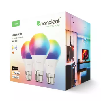 Viedā spuldze Nanoleaf NF080B02-3A19B — Wi‑Fi vadāma LED spuldze ar krāsu maiņu
