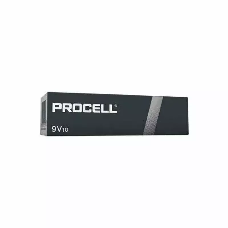 Alkaliskā 9V baterija Duracell MN1604 Procell (6LR61) – iepakojums vismaz 10 gab.