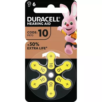 Duracell EasyTab dzirdes aparātu baterijas 10. izmērs, 6 iepakojums