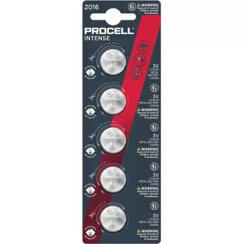 Litija monētas baterija Duracell Procell CR2016 — 3V, 5 iepakojumā