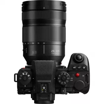 Bezspoguļa kamera Panasonic Lumix DC-S1R II ar 24–105mm objektīvu, 47.3MP pilnkadra