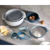Joseph Joseph Nest Stack 9 priekšmetu komplekts, zils/pelēks, 4.5L bļoda, 1.65L sietiņš