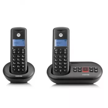Motorola E212 DUO bezvadu tālruņu komplekts, 2 klausules, melns